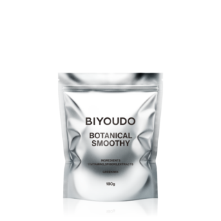 ビヨウドウ BOTANICAL SMOOTHY_メタリックな銀色のパウチ型パッケージの画像